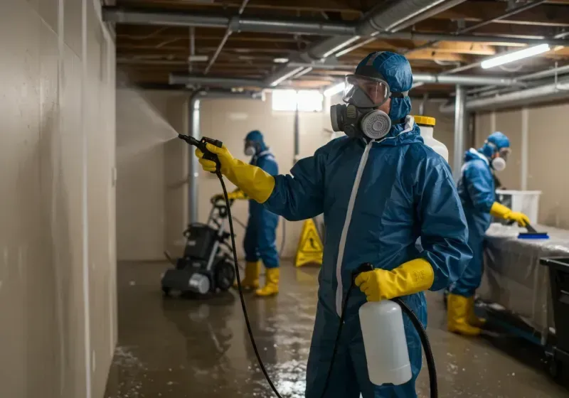 Basement Sanitization and Antimicrobial Treatment process in Clark County, IL